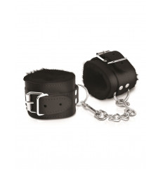 Чёрные наручники с меховой изнанкой Cumfy Cuffs