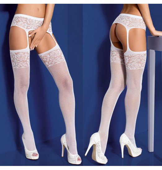 Сетчатые чулочки с поясом и широкой резинкой