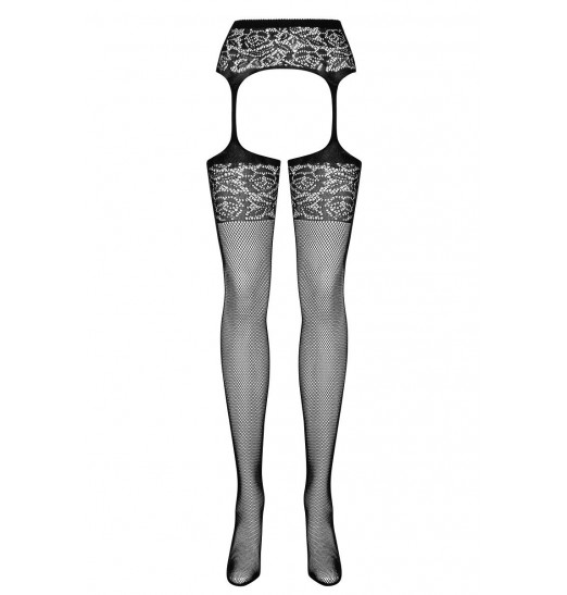 Сетчатые чулочки с поясом и широкой резинкой