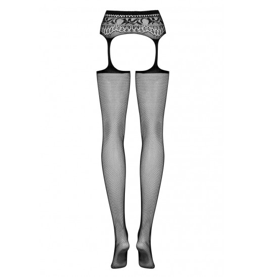 Чулочки в мелкую сетку с кружевным поясом