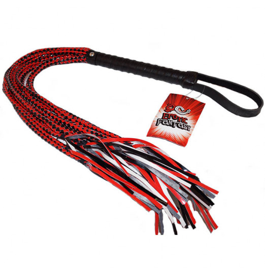 Плеть с глянцевыми шнурами 15 Tails Whip - 82 см.