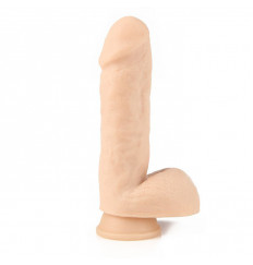 Реалистичный фаллоимитатор Strong Man с мошонкой - 16 см.