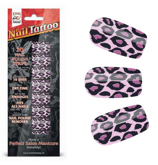 Набор лаковых полосок для ногтей Фиолетовый леопард Nail Foil