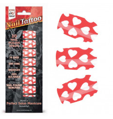 Набор лаковых полосок для ногтей Белые сердца Nail Foil