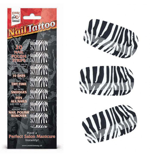 Набор лаковых полосок для ногтей Зебра Nail Foil