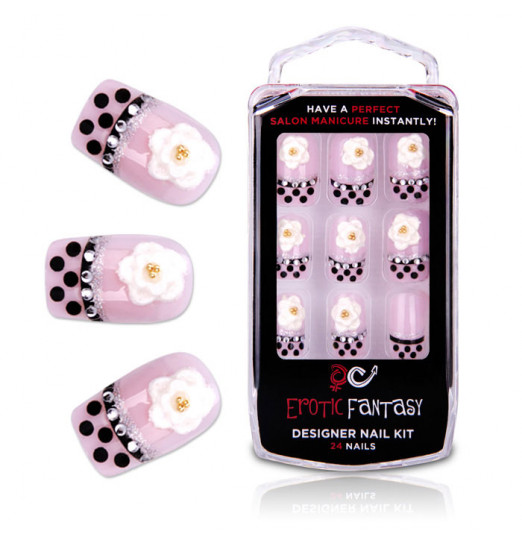 Типсы для ногтей из акрила Black Dots   Crystal