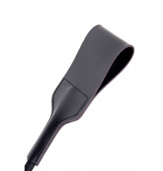 Чёрный стек с мягким кожаным шлепком - 44 см.