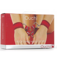 Красный комплект оков Velcro hand and leg cuffs