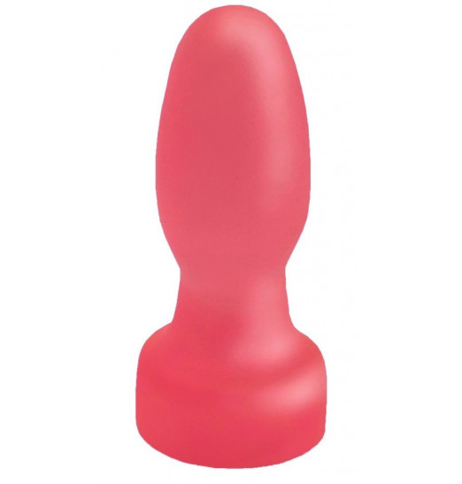 Овальная анальная пробочка розового цвета - 11,5 см.
