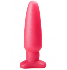 Гладкий розовый анальный плаг - 18,5 см.
