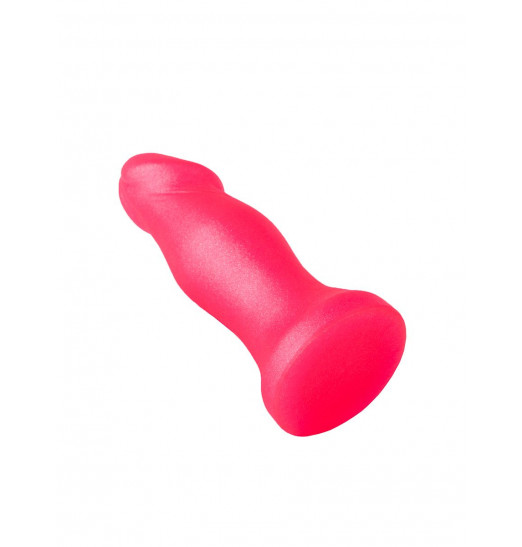 Розовый анальный фаллоимитатор с ограничительным основанием - 14 см.
