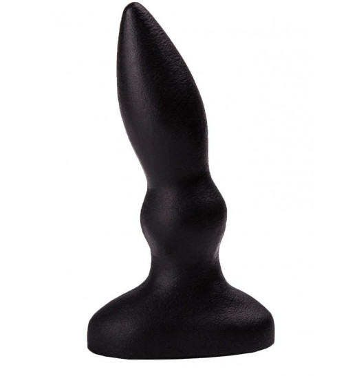 Чёрная анальная пробочка с каплевидным кончиком - 10 см.