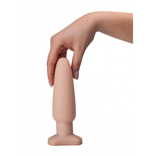 Телесный анальный плаг среднего размера - 18 см.