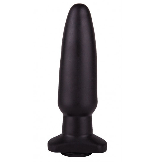 Чёрная анальная пробка с гладкой поверхностью - 18 см.