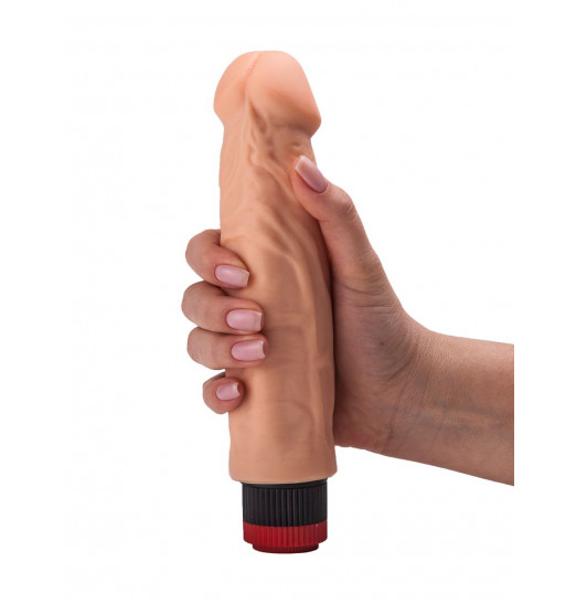 Гелевый вибратор с чётко прорисованной головкой - 18,5 см.