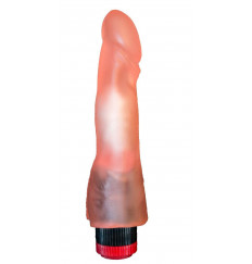 Розовый гелевый вибратор с каплевидной головкой - 19,5 см.