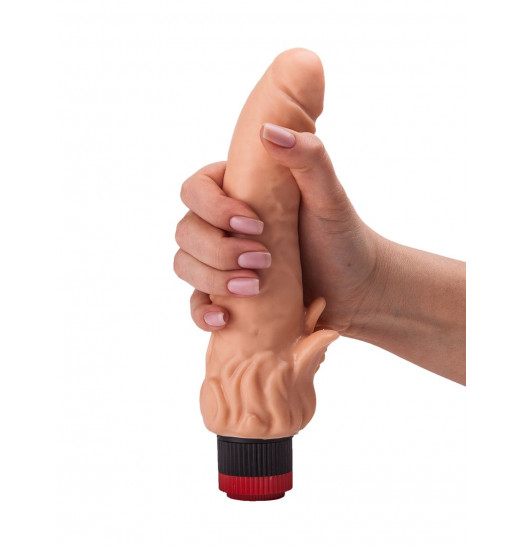 Гелевый вибратор с клиторальными лепестками - 18,5 см.