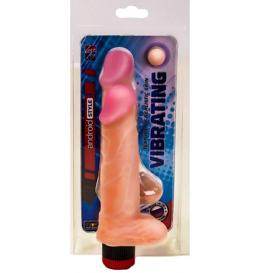 Вибратор с мошонкой и розовой головкой Android Style - 17,5 см.