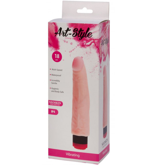 Вибратор ART-Style №4 с встроенным пультом - 20 см. Вибратор ART-Style №4 с встроенным пультом - 20 см.