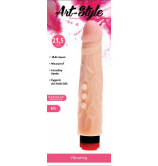 Вибратор-реалистик ART-Style №5 с венками и пупырышками - 23,5 см.