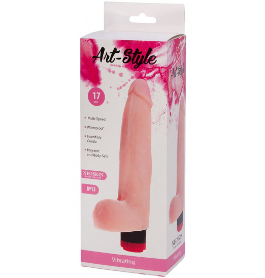 Реалистичный вибратор ART-Style №13 с аккуратной головкой - 21 см.