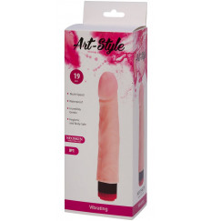 Вибратор с большой розовой головкой ART-Style №1 - 21 см.