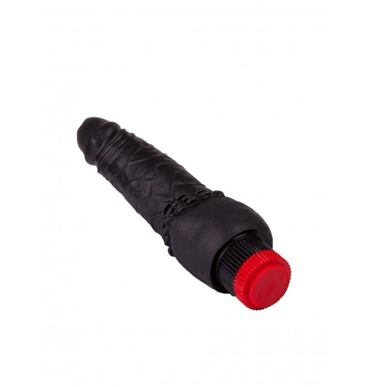 Чёрный виброфаллос с шипами у основания - 17,8 см.