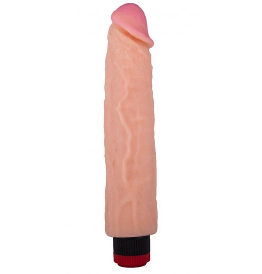 Вибратор-реалистик с розовой головкой - 26,2 см.