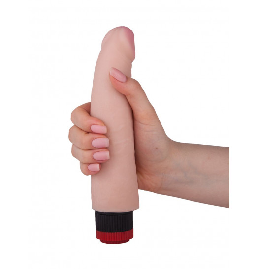 Реалистичный вибратор без мошонки с встроенным контроллером - 21,2 см.