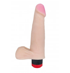 Мультискоростной вибромассажёр телесного цвета - 21,7 см.