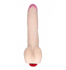 Реалистичный вибратор с мошонкой - 27,2 см.