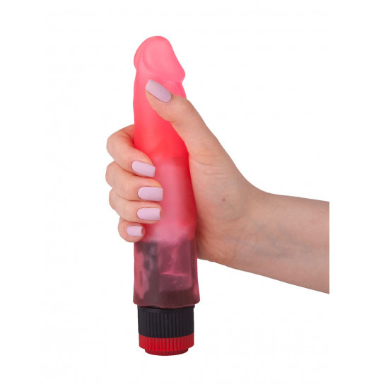 Розовый гелевый виброфаллос со встроенным пультом - 16,5 см. Розовый гелевый виброфаллос со встроенным пультом - 16,5 см.