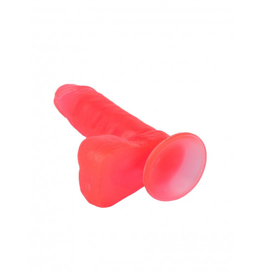 Розовый гелевый фаллоимитатор на подошве-присоске - 16 см.