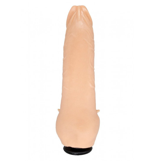 Телесная насадка-фаллос с шипами для массажа клитора - 18,5 см. Телесная насадка-фаллос с шипами для массажа клитора - 18,5 см.