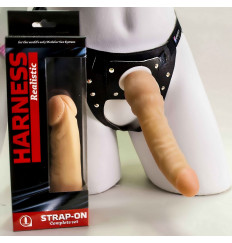 Реалистичный страпон телесного цвета - 19,3 см.