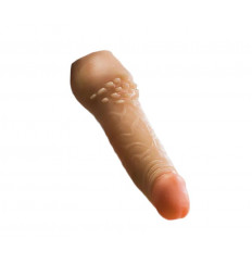 Фаллоимитатор с шипиками на трусиках с плугом - 17,8 см.