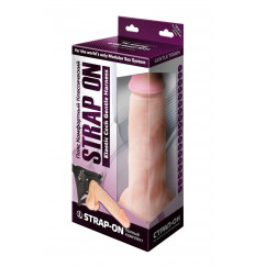 Реалистичный фаллоимитатор с мошонкой на трусиках Харнесс - 16,5 см.