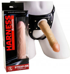 Телесная насадка-фаллос на трусиках с плугом - 16,5 см.