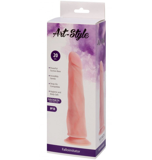 Расширяющийся книзу фаллоимитатор на присоске ART-Style №18 - 21 см.