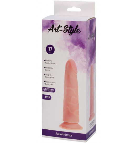 Рельефный фаллоимитатор на присоске ART-Style №19 - 18 см.