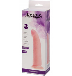 Фаллоимитатор на присоске ART-Style с загнутой головкой - 19,5 см.