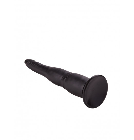 Чёрный анальный фаллоимитатор на подошве-присоске - 18,5 см.