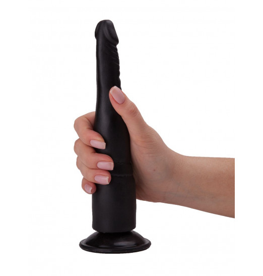 Чёрный анальный фаллоимитатор на подошве-присоске - 18,5 см.