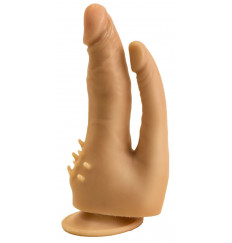 Двойной фаллоимитатор с шипами для массажа клитора - 21 см.