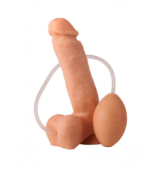 Фаллоимитатор-реалистик с грушей - 19 см. Фаллоимитатор-реалистик с грушей - 19 см.