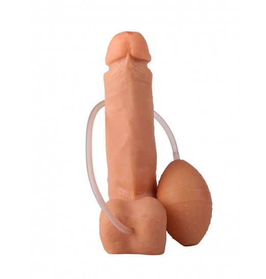 Фаллоимитатор-реалистик с грушей - 19 см. Фаллоимитатор-реалистик с грушей - 19 см.
