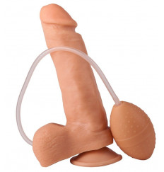 Фаллоимитатор-реалистик с грушей - 19 см.