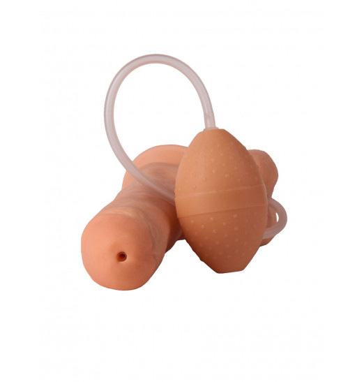 Фаллоимитатор-реалистик с грушей - 19 см. Фаллоимитатор-реалистик с грушей - 19 см.