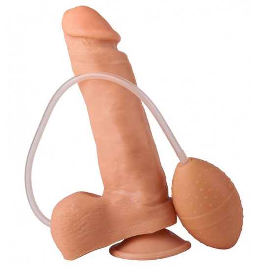 Фаллоимитатор-реалистик с грушей - 19 см. Фаллоимитатор-реалистик с грушей - 19 см.