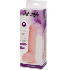 Упругий фаллоимитатор на присоске ART-Style №26 - 20 см.